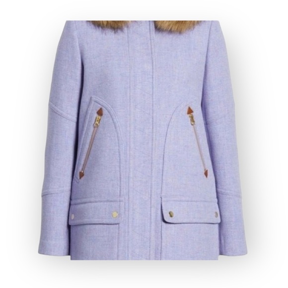 J Crew Wool Chateau Parka 0P Purple Lilac - Picture 2 of 13